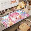Mignonne Fille Anime Tresses Glace Tapis de Souris Grand Rose Kawaii Tapis de Bureau Antidérapant Caoutchouc Tapis de Souris Bureau Cousu Doux Mignon
