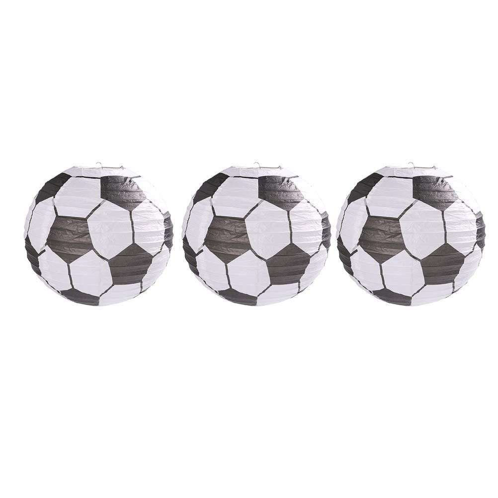 6Pcs Football Pattern Kids Paper Lanterns Hanging Decorations for Classroom Kindergarten Kids Room Holiday Festival Party