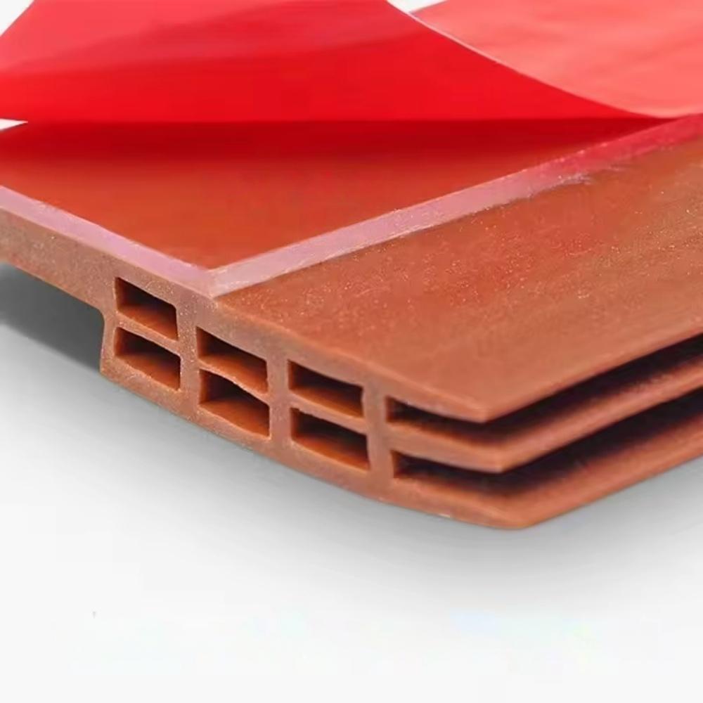 1pc 1M/39.37in Porous Windproof Sealing Strip Adjustable Soundproof Gap Door Bottom Weather Strip Flexible Self Adhesive Strip