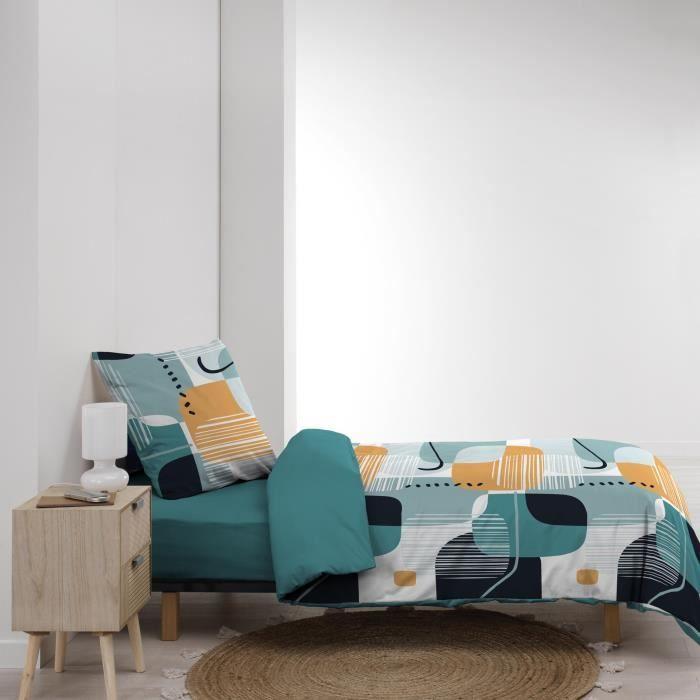 Parure Housse De Couette - Sprinte - 140 X 200 Cm - 100% Coton - Certification Oeko-Tex® - 1 Taie 63 X 63 Cm