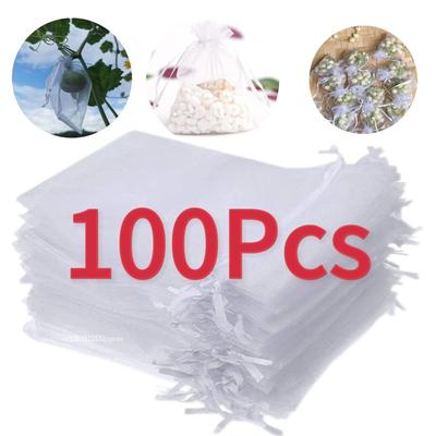 Průhledné organzové dárkové tašky, kapsy, šperky, cukrovinky, stahovací šňůrka, síťované pouzdro, narozeniny, svatební, večírek, malé dárkové tašky