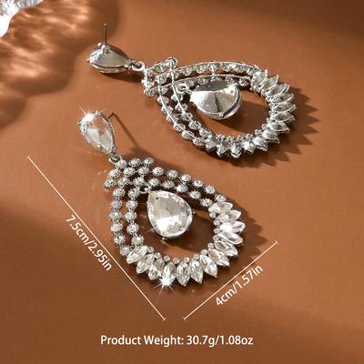 Koreanische Version einfache und elegante super funkelnde nackte Diamant-Tropfenform mehrfarbige Ohrringe Ohrschmuck