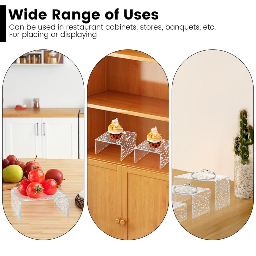 3-18 Pcs Clear Acrylic Display Stand U Shape Lightweight Holder Window Counter Jewel Cosmetics Rack Dessert Model Shelf