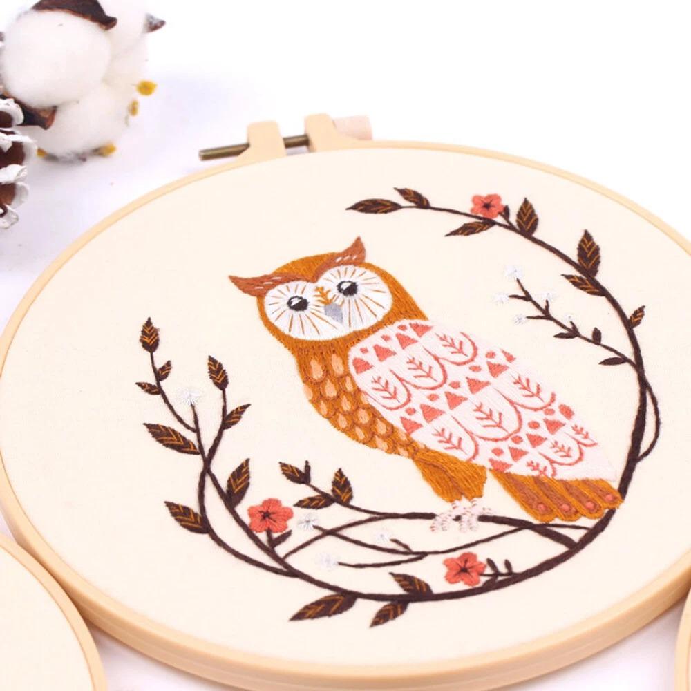 1Pc DIY Embroidery Cross Stitch Kit for Beginners-Handmade Fox Owl Butterfly Deer Pattern