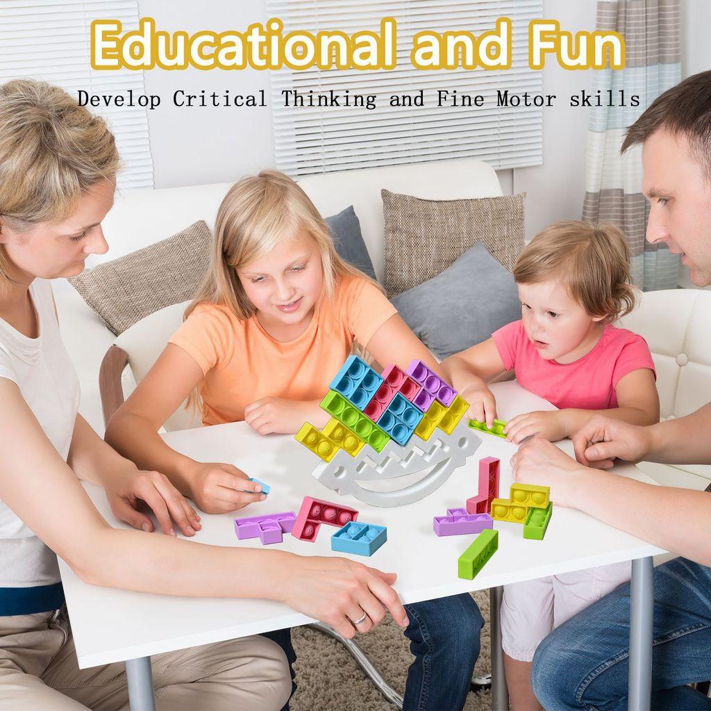 Silicone Kids Stacking Blocks With Balance Fun For Parentchild Play