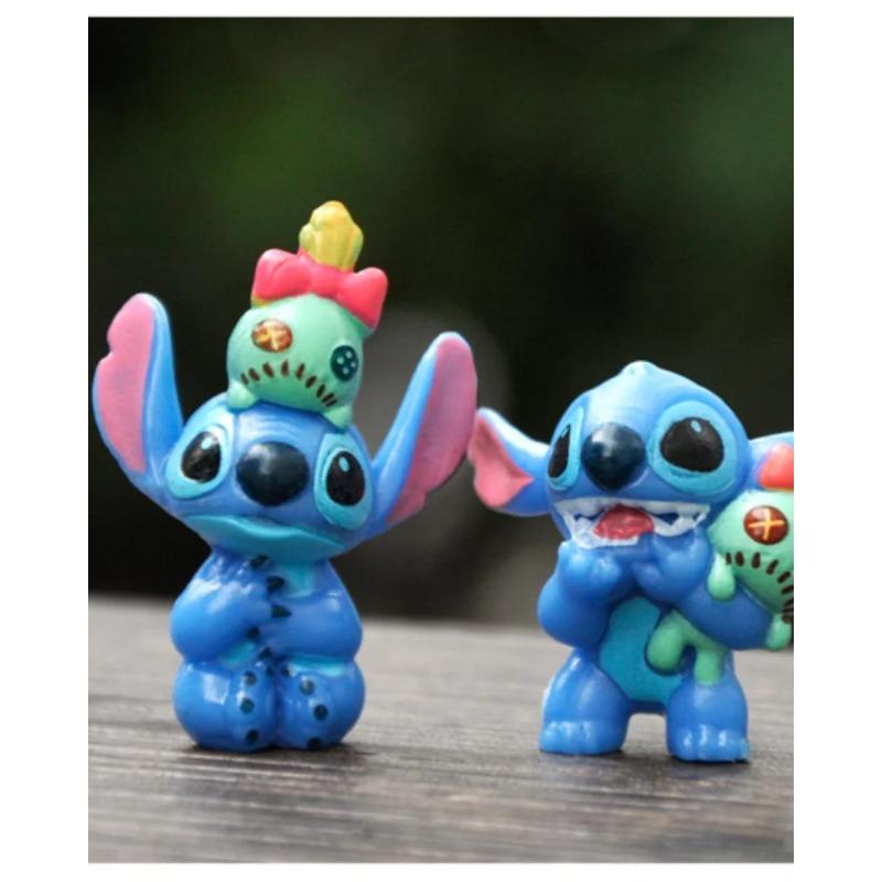 MINISO 6pcs Lilo & Stitch Cartoon Cute Figure Model Collection Anime Desktop Ornament Birthday Cake Decoration Kids Toys Gifts