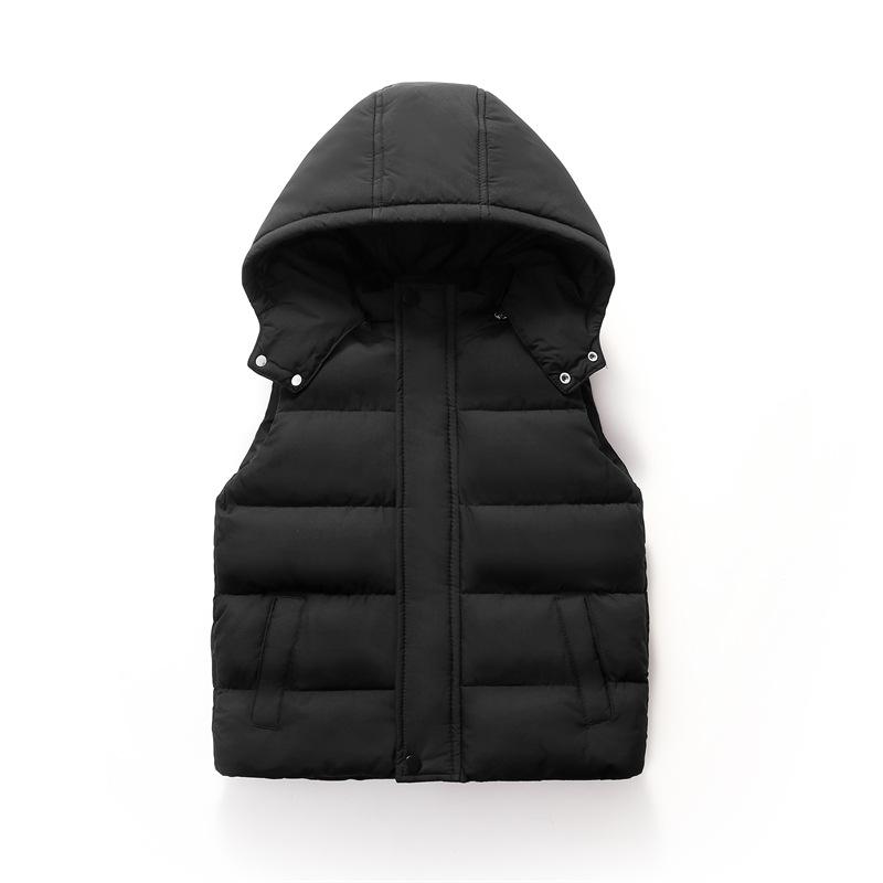 Kinder Daunen Baumwollweste mit Kapuze für Herbst und Winter - Dicke warme Weste für Jungen und Mädchen, Ideal für Kindergartenuniformen
