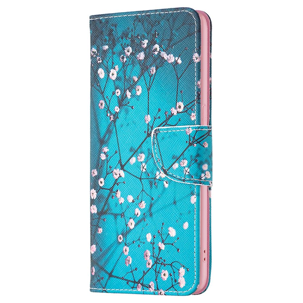 

For Realme 9 Pro+ Pattern Printing PU Leather Case Magnetic Closure Stand Wallet Style Flip Cover Plum Blossom