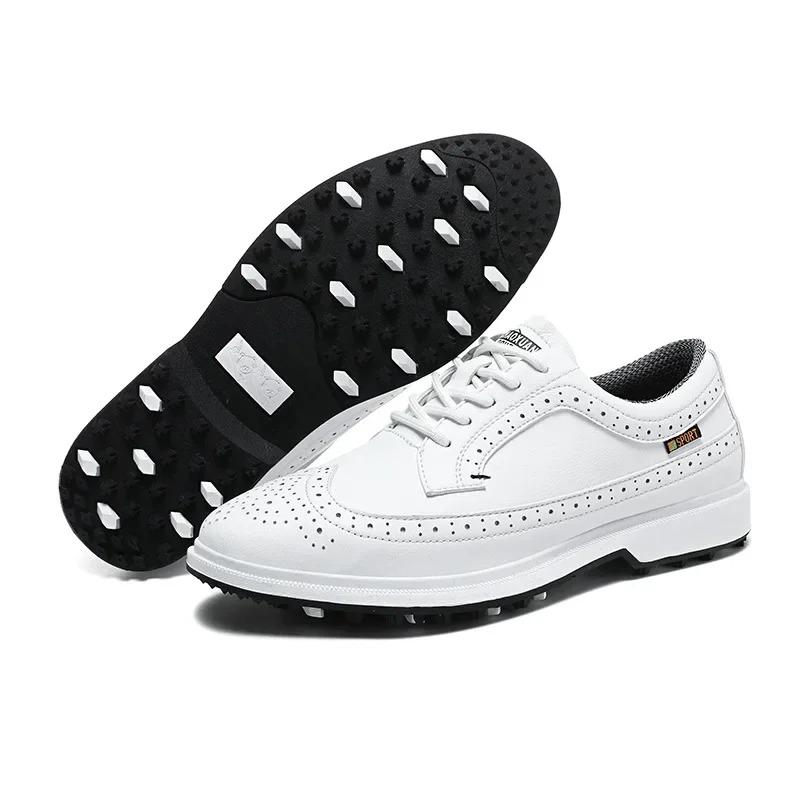 

Men s Golf Shoes with 3D Texture & Wear-Resistant Spikes - Lightweight Comfort for New Golfers Non-Slip Athletic Design 46