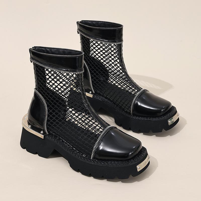 

2025 Универсальные Повседневные Новая Мода Дышащие Сетчатые Сандалии Женская Обувь Платформа Крутые Ботинки Женские Толстый Каблук Сетчатая Обувь Женская 35 чёрный