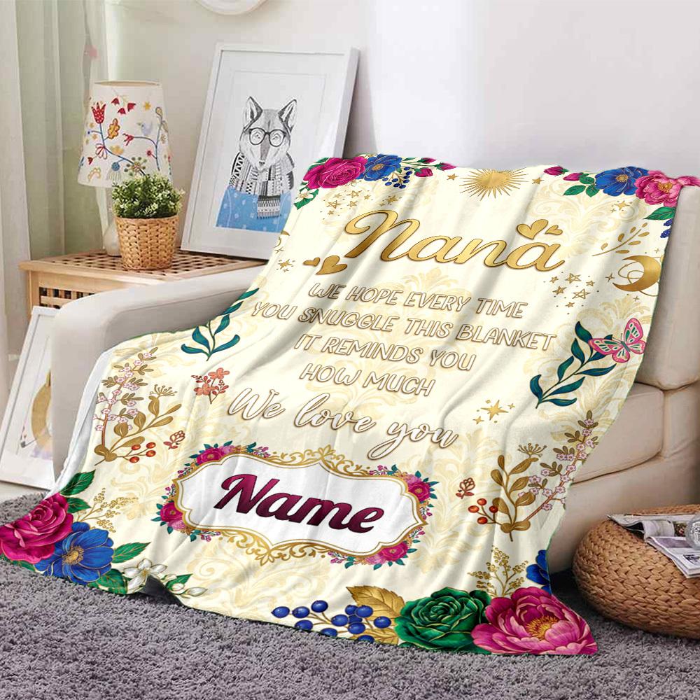 Nana'S Love Blanket Customize Your Name Blankets Are Warm Soft Blankets Perfect For Naps Sofas And Relaxation They Also Make Great Christmas Halloween