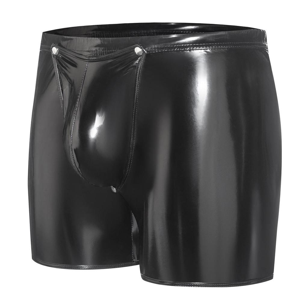 Men’s Shiny PVC Open Crotch Briefs - Accurate Size, No Odor