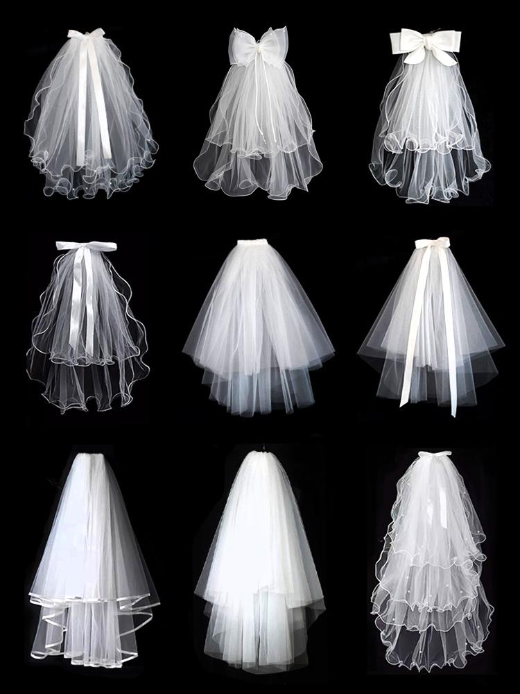 Wedding Veil Bridal Headwear Simple Elegant Soft Tulle Headpiece for Registration Ceremony Engagement And Bride's Gown