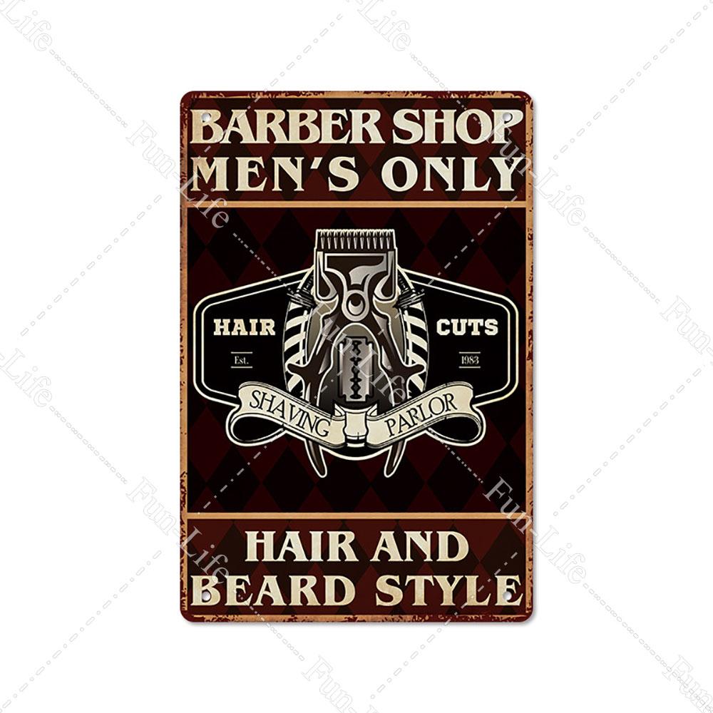 2024 New Barbershop Retro Plate Poster Vintage Home Decor Retro Metal Tin Signs Pub Car Garage Wall Art Home Decor 20x30cm