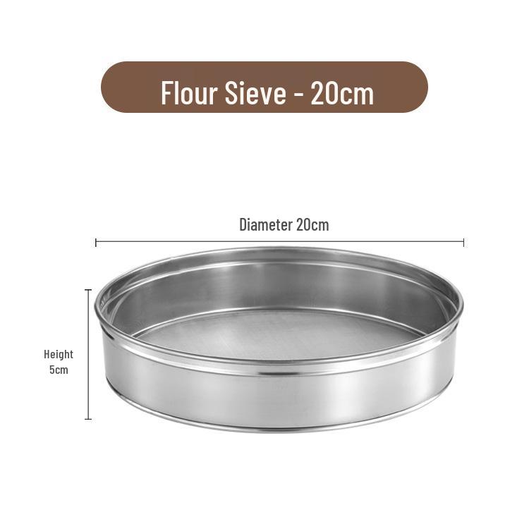 Stackable Stainless Steel Handheld 40 Mesh Fine Flour Sieve Baking Tool
