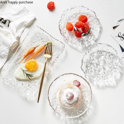 Ακανόνιστη Πιατέλα από Κρυσταλλικό Γυαλί Πιάτα Σαλάτας Πιάτο Φρούτων Πιάτο Ντιμ Σαμ Πιάτα Σούσι Πιατέλα Κέικ Υποδοχή Ποτηριού Υποδοχή Κούπας Μπολ Επιδόρπιου