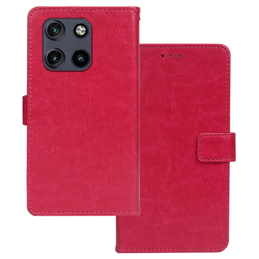 IDEWEI For Motorola Moto G Stylus 5G (2025) Case Wallet Leather Phone Cover Crazy Horse Texture