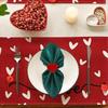 4Pcs Valentine'S Day Love Napkin Circle Dining Table Heart Shaped Tissue Buckle Wine Bouquet Ring Party Decoration Ornament