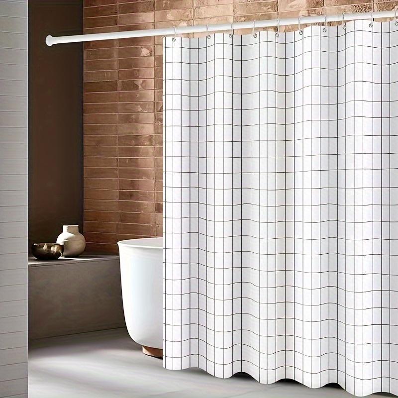 Easy Clean Shower Curtain With Hooks Mildew Resistant For Home And Commercial Use