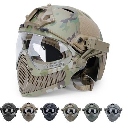 Taktická helma Sada masky a brýlí Venkovní helma pro Airsoft Paintball s brýlemi Helmy FAST PJ CS Hra Ochrana celé tváře