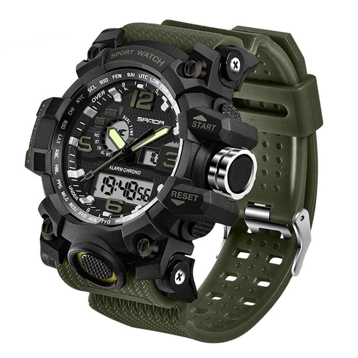 

Військовий годинник CHURACY, Водонепроникний, Цифровий та Аналоговий, для страйкболу та повсякденного життя