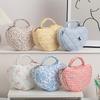 Große Blumige Kosmetiktasche mit Herzmuster, Pastellfarbener Reise-Kosmetik-Organizer mit Griffen für Damen Geschenk
