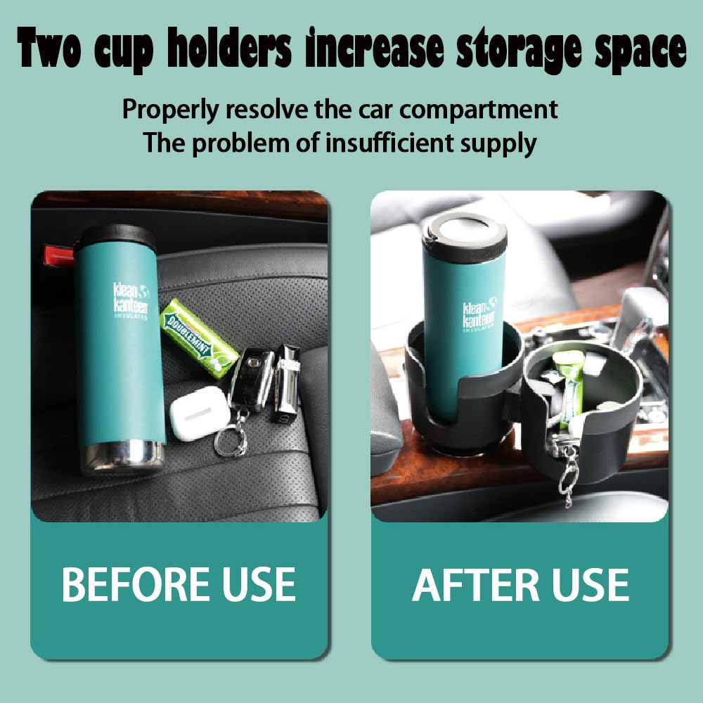 Car Cup Holder Cup Holder Adjustable Base Cup Holder Insert for Cup Holder for Additional Car Cup for Hydro Car Accessories Expander, 2-in-1 Expander,