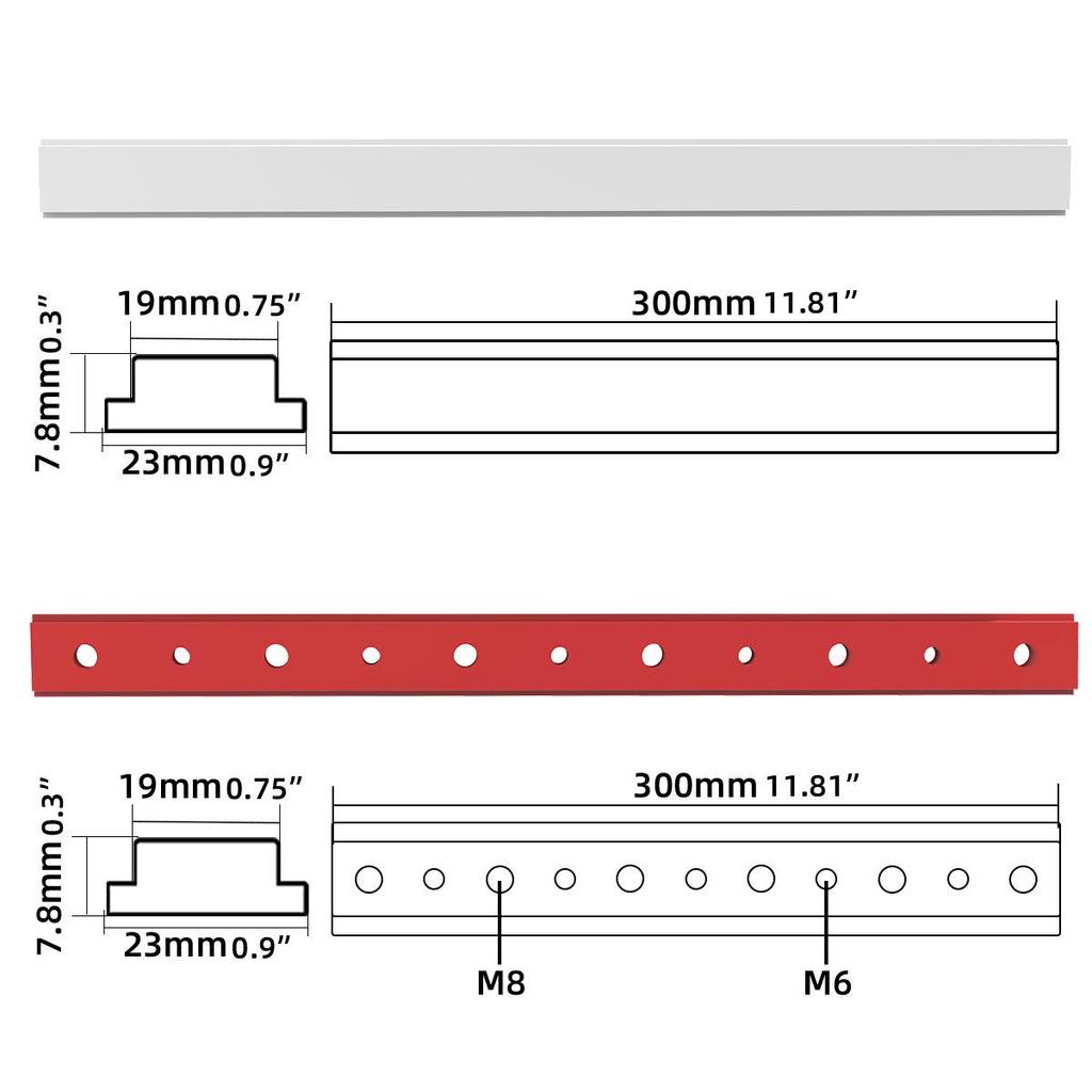 300mm Linear Slide Rail & Block: Aluminum Groove Slide for Table Saw, Engraving Machine, & Workbench DIY Modifications.