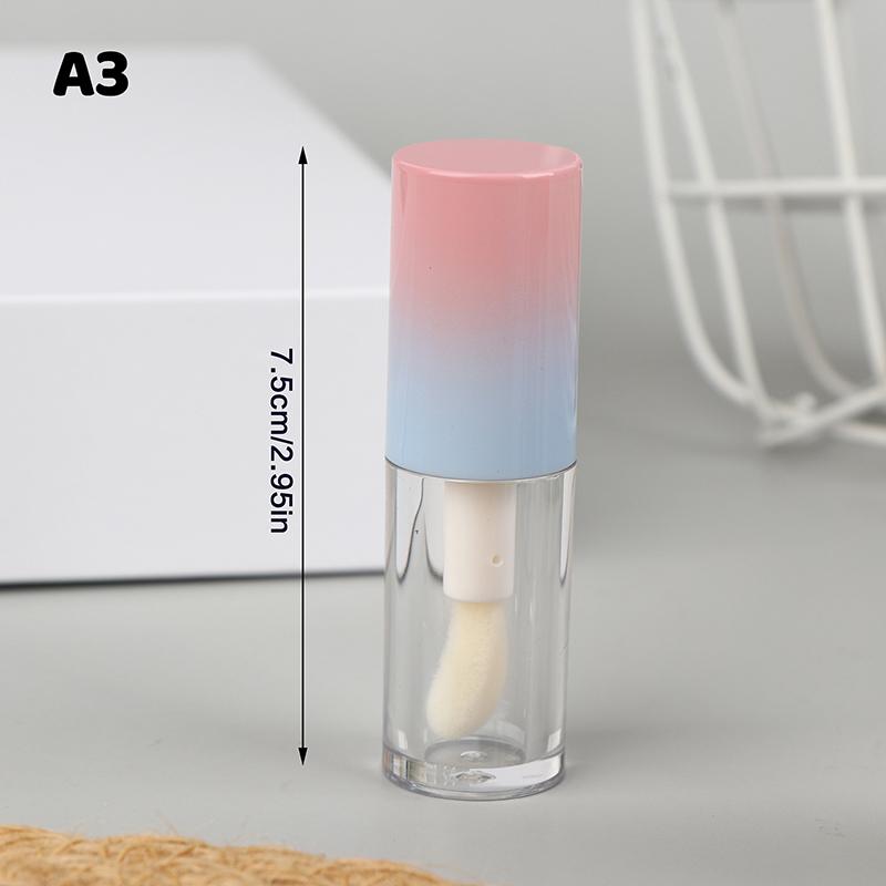 Refillable Lip Glaze Bottle with Keychain – Empty Gradient Tube for Liquid Lip Gloss or Samples