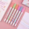 6 Colors Curve Line Highlighter Pen Stationery Marker for Student Diary