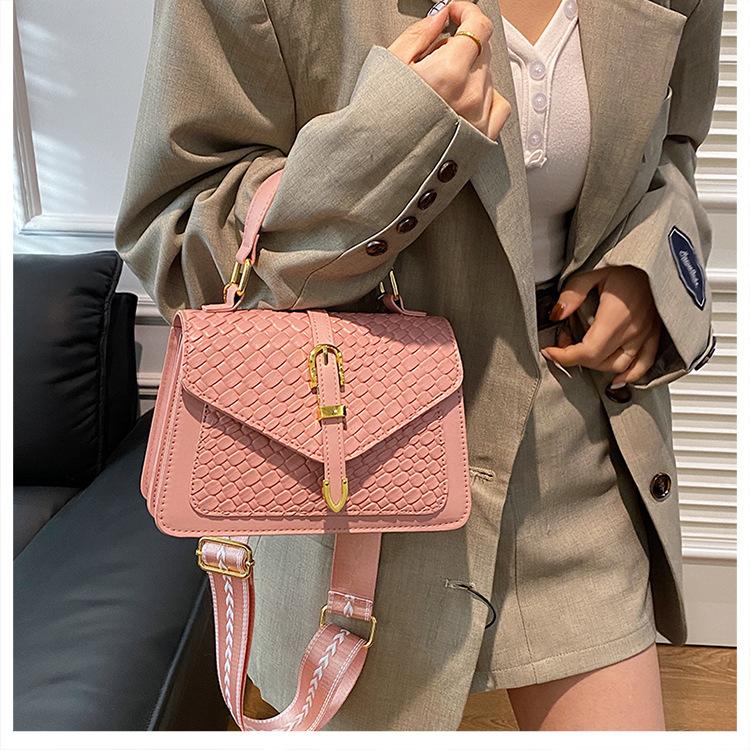Retro Woven Textured Shoulder Bag New Fashion Trendy Geometric Square Crossbody Purse for Women