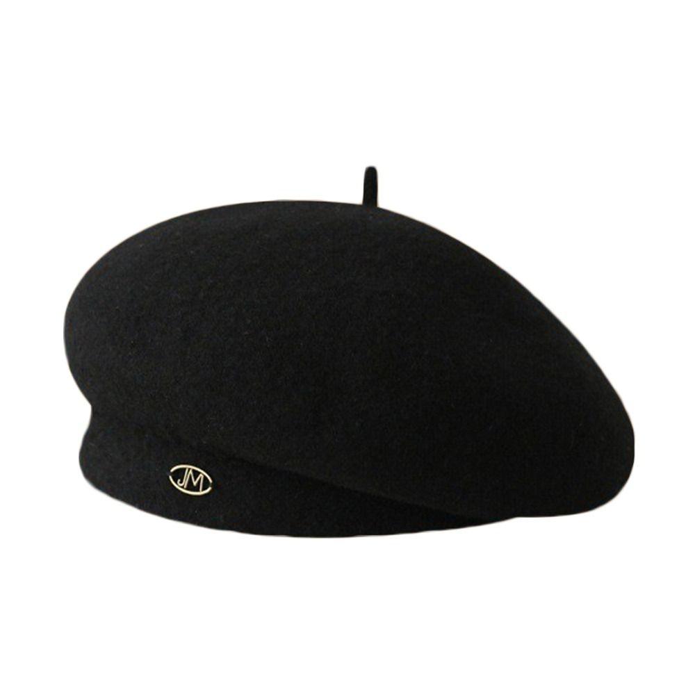 Retro Plain Cap Solid Color French Artist Hat Autumn Winter Wool Berets Hat  for Women