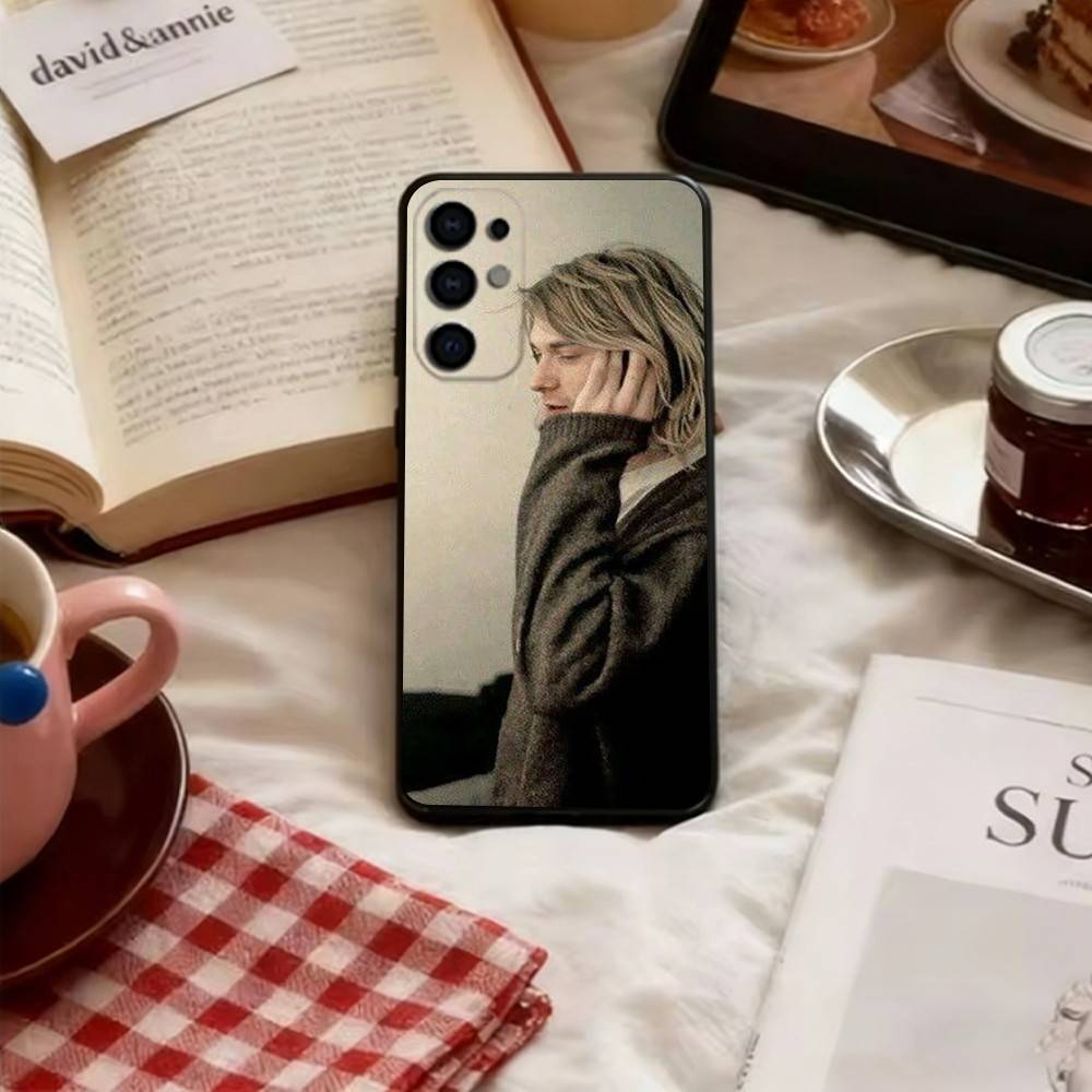 Sänger Kurt Cobain Handyhülle Weich Schwarz Für Samsung S25,S24,S21,S22,S23,S30,Ultra,S20,Plus,Fe,Lite