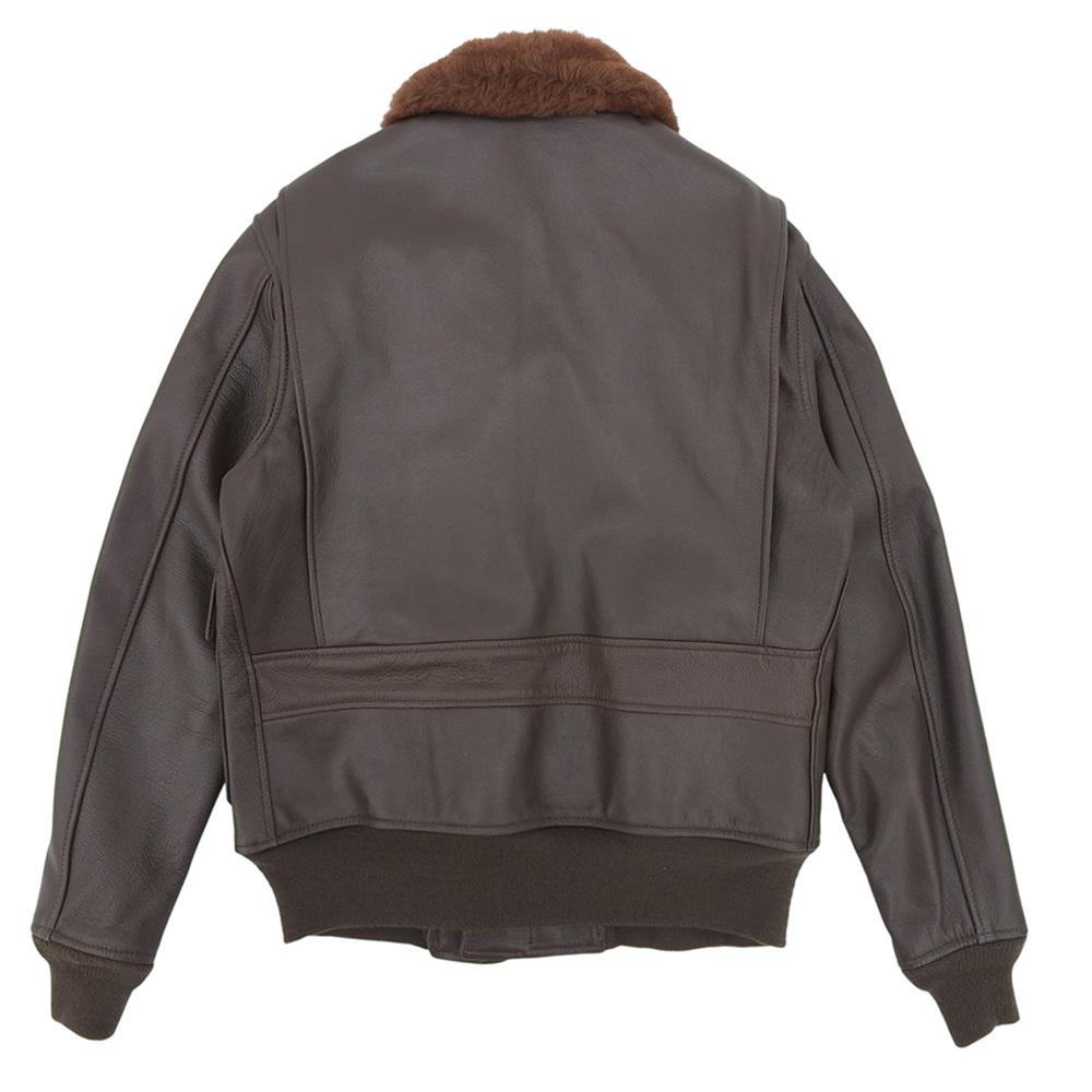 AVIREX Men's G-1 Goat Leather Flight Jacket with Boa Collar, Brown, Size 40, 6101027 Jacket 40 BrownUsed