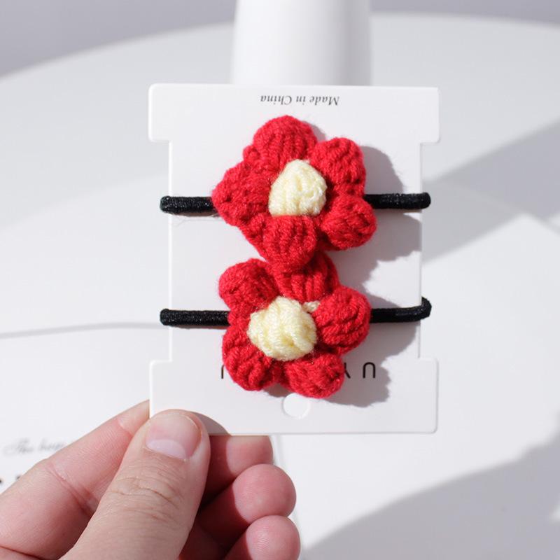Cute Little Safflower Wool Hairpin Hair Accessories Women'S Japanese Brooch Alloy Hairpin Headband Edge Clip Set