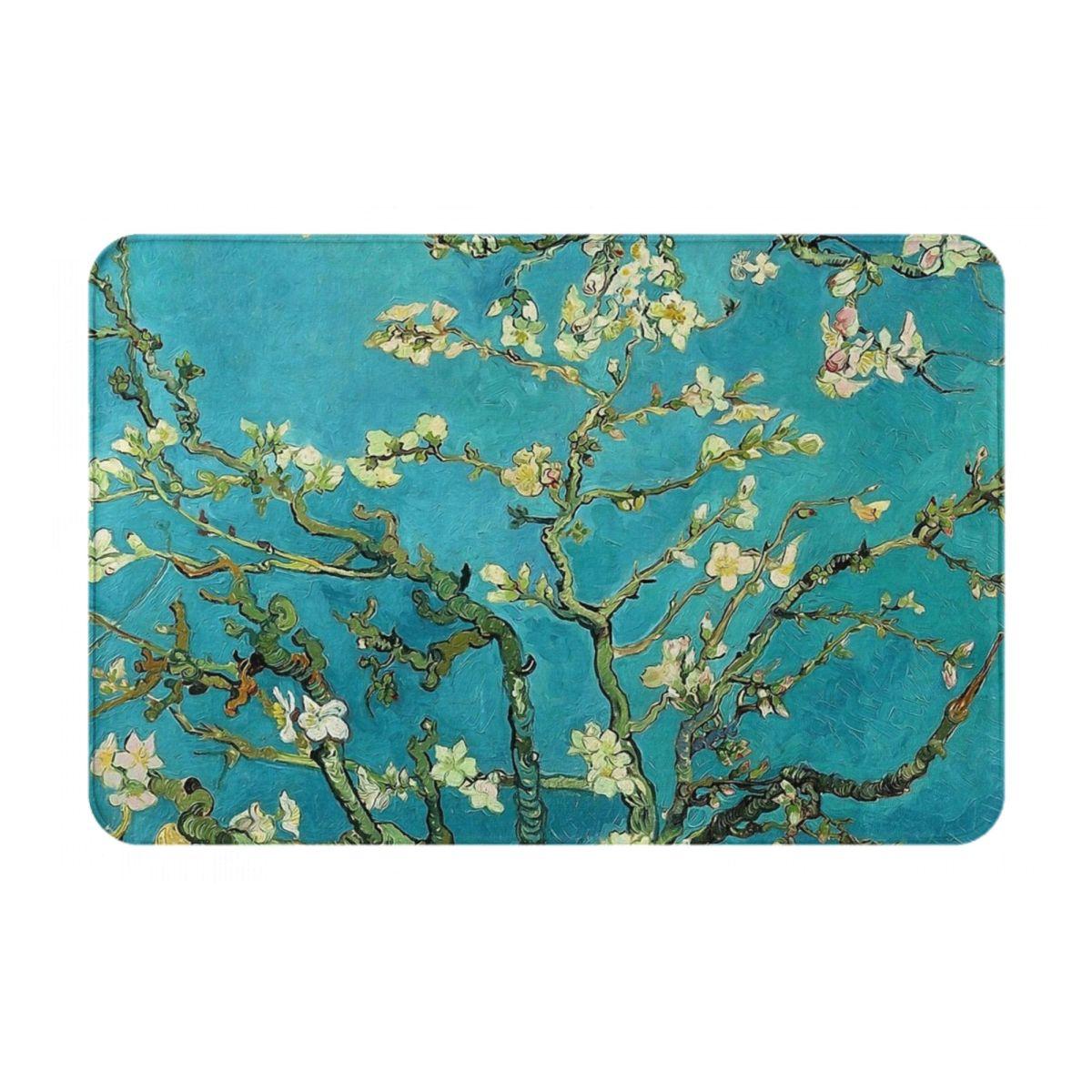 Sterrennacht Vincent Van Gogh Antislip Deurmat Vloermat Slijtvast Tapijt Kleed voor Keuken Entree Huis Slaapkamer Voetmat Matten 60x40 cm beige