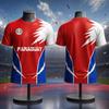 T-shirt de Sport Unisexe Paraguay Impression 3D Séchage Rapide Respirant Manches Courtes Maillot de Football Extérieur pour Équipe Club Vêtement Parent-Enfant