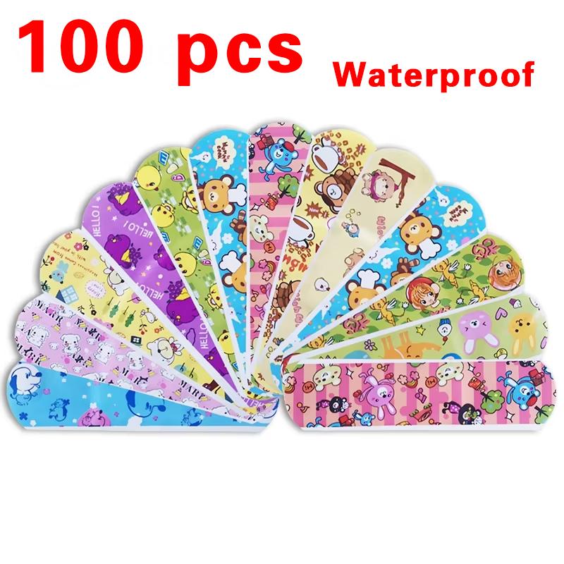 100-120Pcs Cartoon Animal Pattern Children s Catch Hemostatic Patch First-Aid Children Strip Emergency Kit Wound Plaster Patches