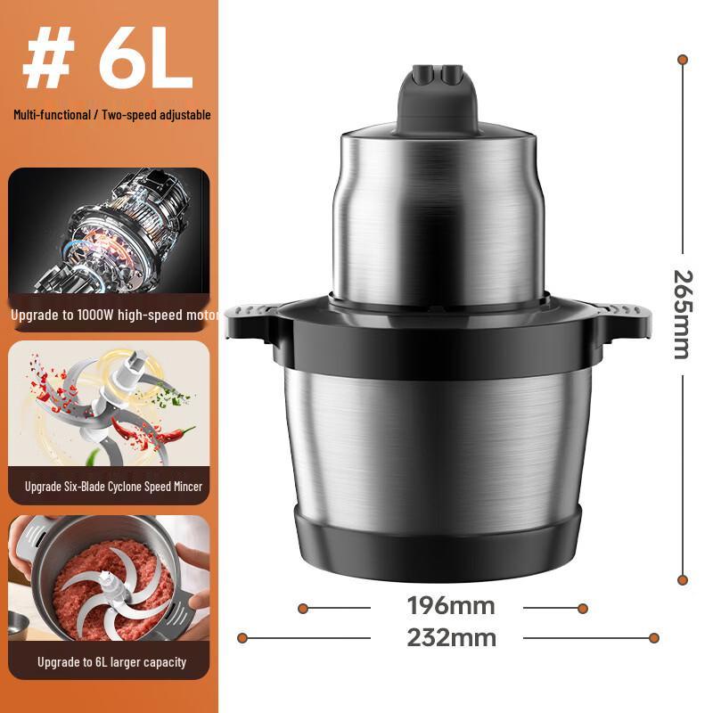 ZISIZ 6L Multi-functional Meat Grinder & Food Processor
