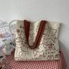 Canvas Bag Womens Handbag Shopping Bag Cute Cat Zipper Handbag Designer Bag Japanese Style Cartoon Small Shoulder Bag