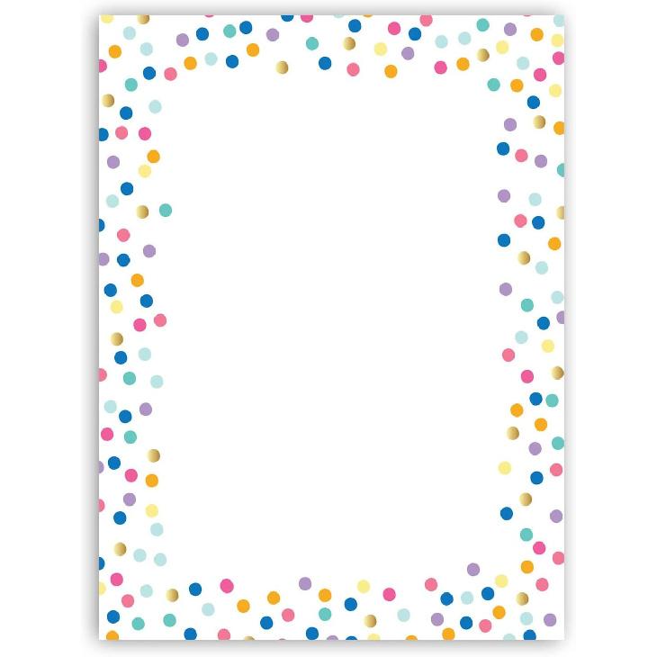 Stonehouse Collection Colorful Confetti Stationery - 8.5 x 11-60 Letterhead Sheets - Colorful Border Letterhead (Colorful Dots)