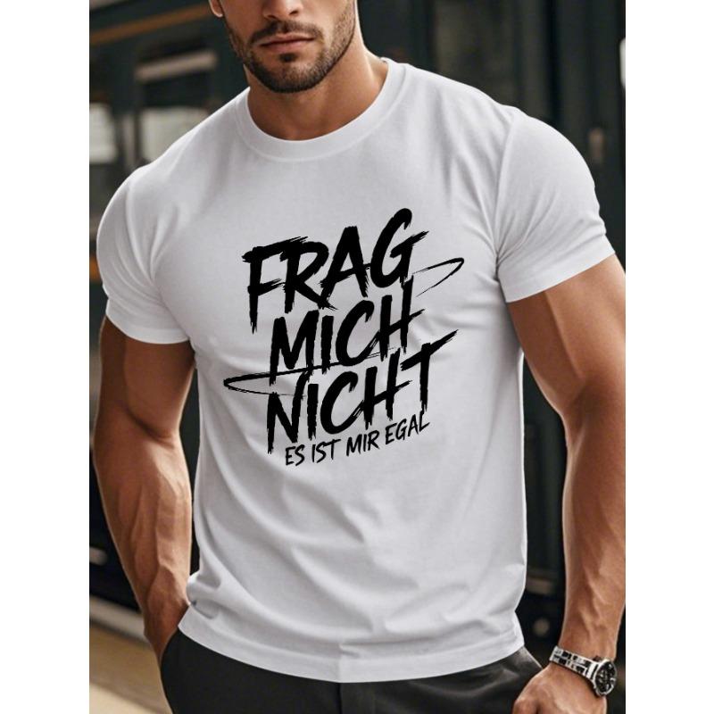 

European sizes Casual Short-Sleeve Tees for Big And Tall Men Featuring a Graphic Print That Says I DON T CARE , Perfect for Summer Wear, Plus Size 4XL