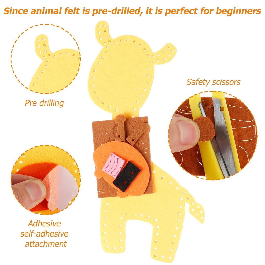 Non-Toxic Kids Diy Craft Animals Craft Kit Educational Toys For Children Creative Handwork Arts Crafts Toys Montessori Gift Sewing Felt