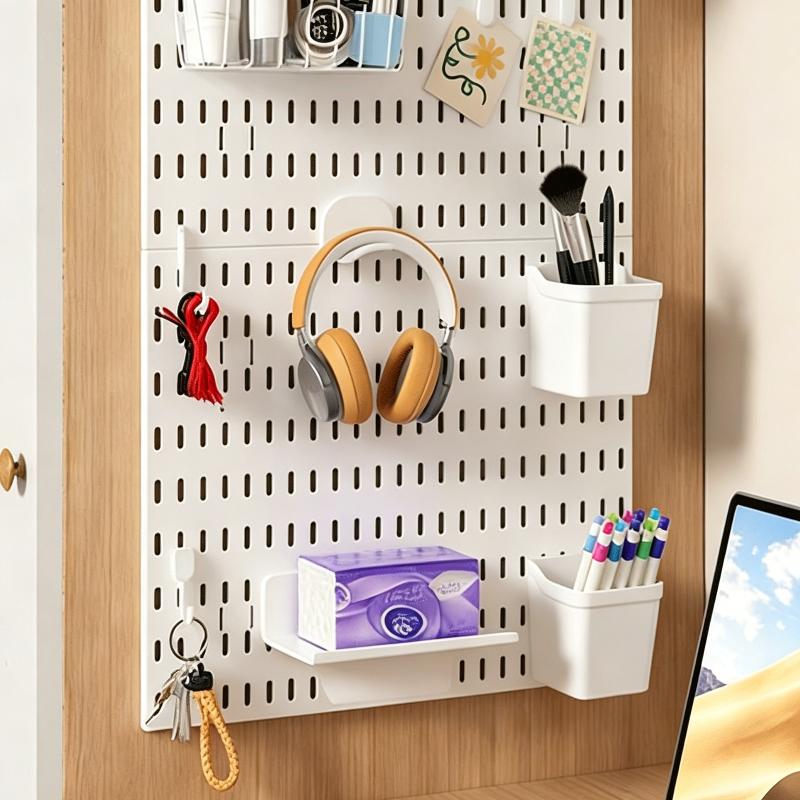 Organizador de Tablero Perforado Estante de Almacenamiento Montado en Pared Estante Colgante Accesorios para Tablero Perforado Decoración del Hogar Exhibición