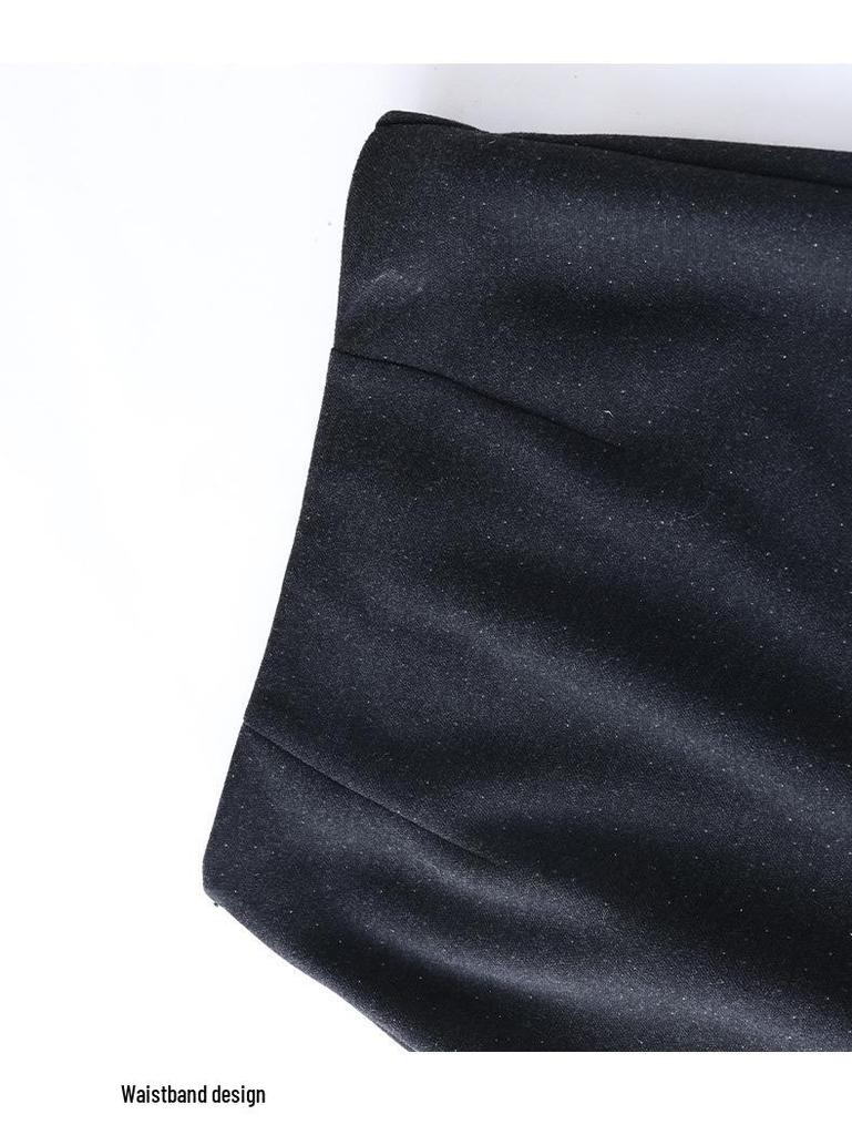 2025 Autumn/Winter Women's Simple Literary Lambswool Midi Pencil Skirt