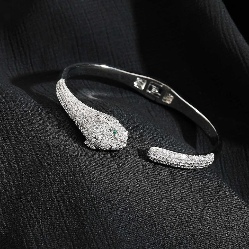 Hip-hop Leopardarmbånd Kobberinnlagt Zirkonarmbånd High-end Trendy Armbånd