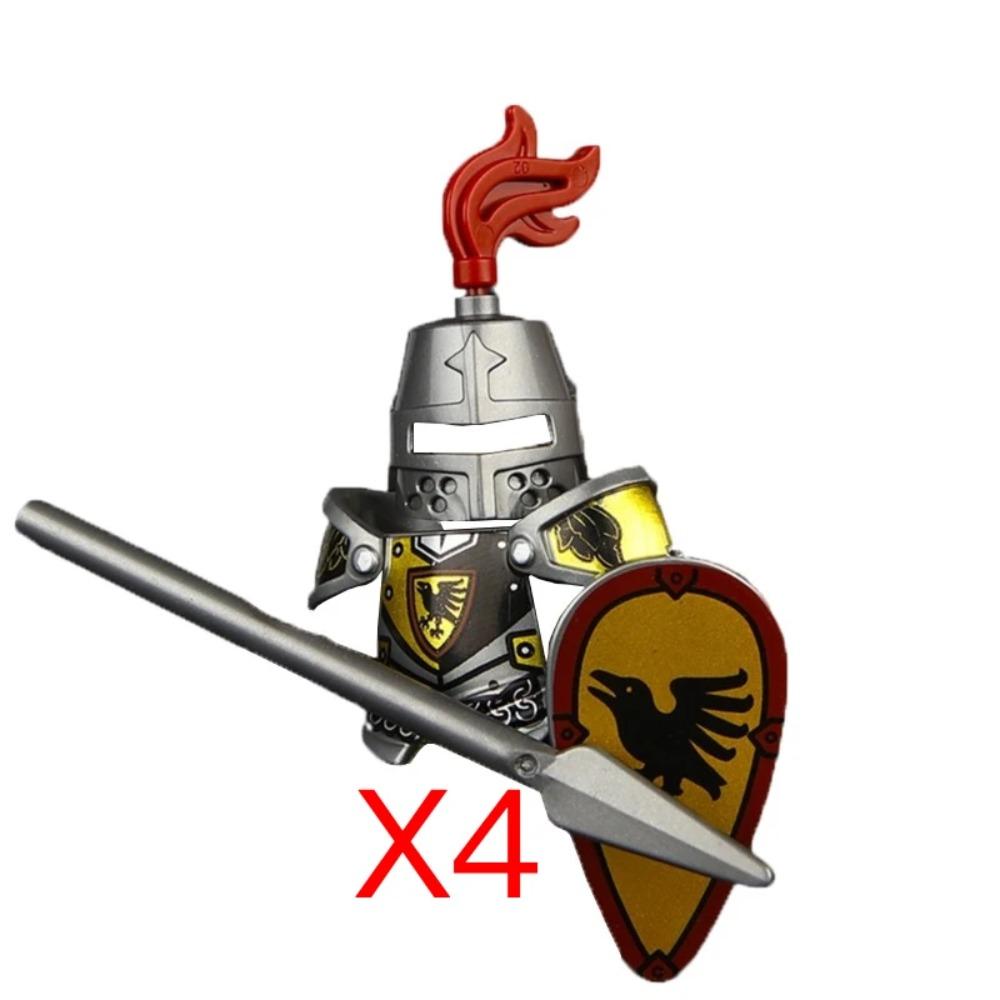 Mittelalterliche Burgsoldaten Actionfiguren Baustein Drache Anime Ritter Zubehör Kriegspferd Miliz Helm Schild Spielzeug Geschenk B15