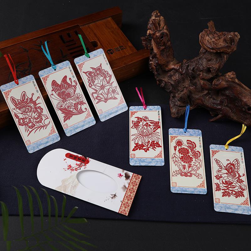 Burning Ran Chinese Folk Art Paper-cut Facial Makeup Bookmarks for Unique Gifts Abroad
