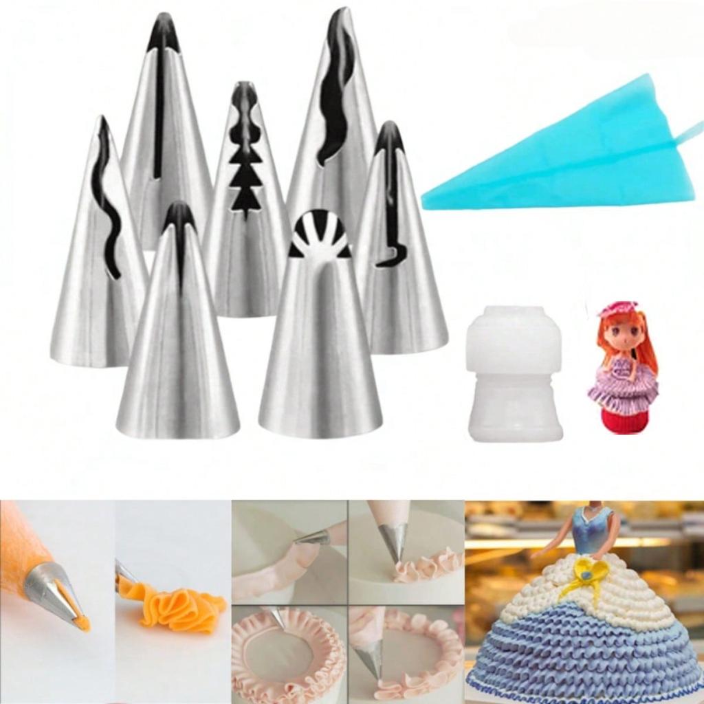 Cake Decorating Tools Set Stainless Steel Icing Piping Nozzle Tip Pastry Bag Cupcake Decoration Kitchen Baking Accessories