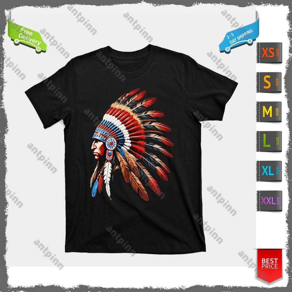 Native American Indian Chief Headdress Indigenous T-Shirt Usinex Unisex T-Shirt XXXXL
